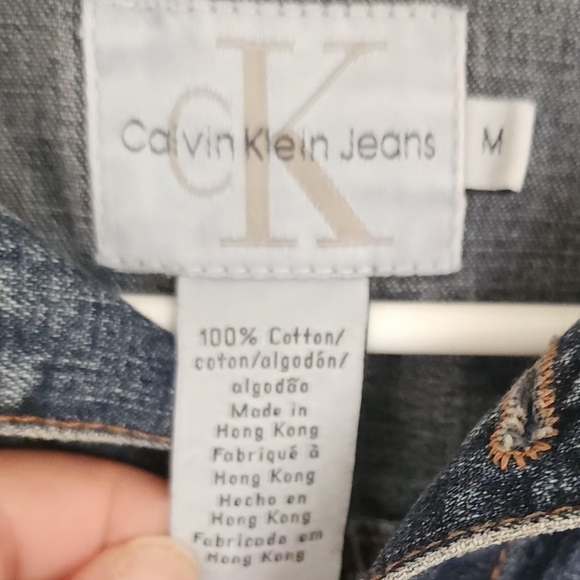 Calvin Klein Women's Denim Darkwash Jean Jacket sz M - Picture 3 of 4